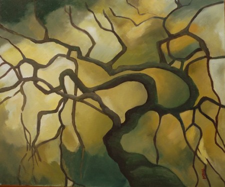 Faux de Verzy - huile sur toile